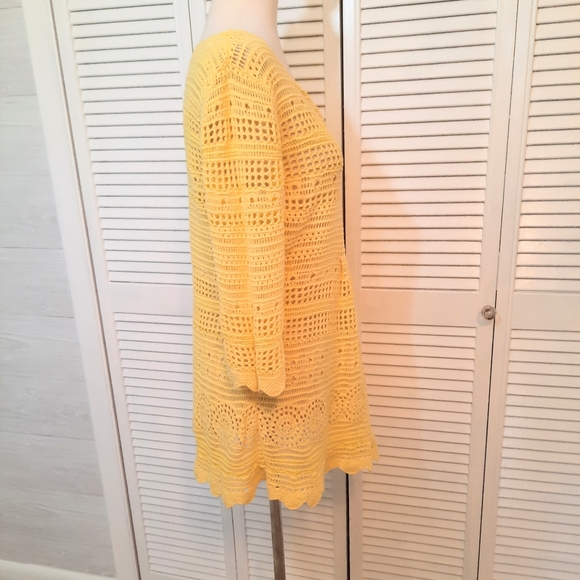 Grace elements cotton crochet tunic top blouse LG - Picture 2 of 4